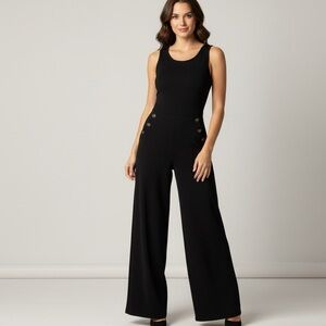 Caution To The Wind Black Wide-Leg Jumpsuit